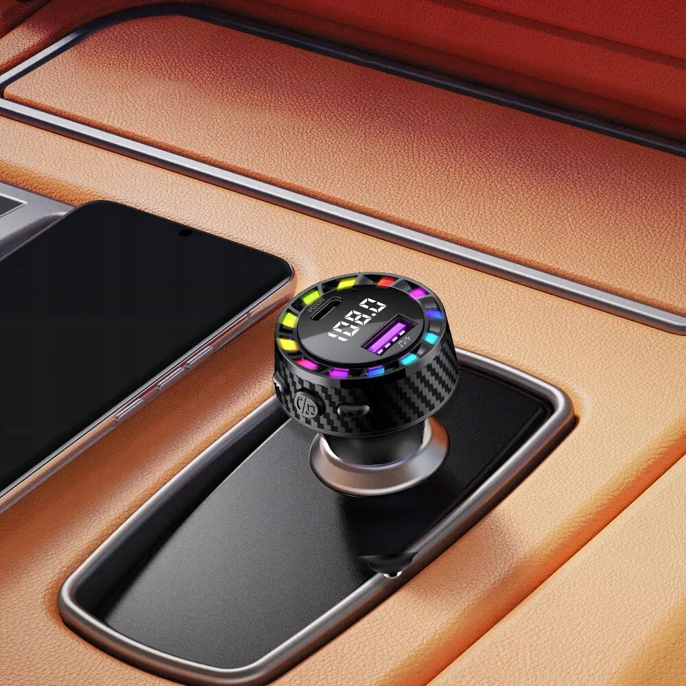Automobilinis „Bluetooth“ FM siųstuvas, MP3 grotuvas, USB-C