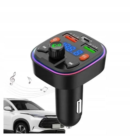 Automobilinis „Bluetooth FM“ siųstuvas su laisvų rankų įranga ir greitojo įkrovimo funkcija