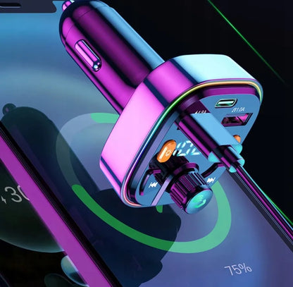 Automobilinis „Bluetooth FM“ siųstuvas su laisvų rankų įranga ir greitojo įkrovimo funkcija