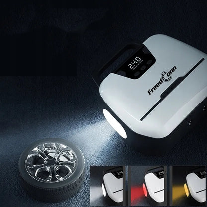 Automobilinis dviračių kompresorius 12V / 230V pompa oro kompresorius LED LCD žibintuvėlis