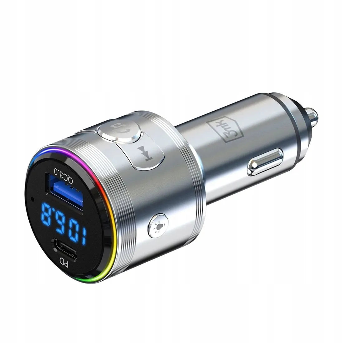 Automobilinis FM Bluetooth siųstuvas 3mk Hyper Car Power, USB-A ir USB-C greitasis įkroviklis