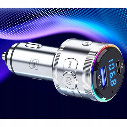 Automobilinis FM Bluetooth siųstuvas 3mk Hyper Car Power, USB-A ir USB-C greitasis įkroviklis