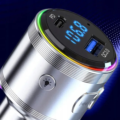 Automobilinis FM Bluetooth siųstuvas 3mk Hyper Car Power, USB-A ir USB-C greitasis įkroviklis