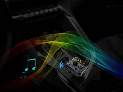 Automobilinis FM Bluetooth siųstuvas BLOW 74-153 su įkrovikliu, galingų bosų funkcija, 2xUSB ir SD kortelės jungtimi 12-24V