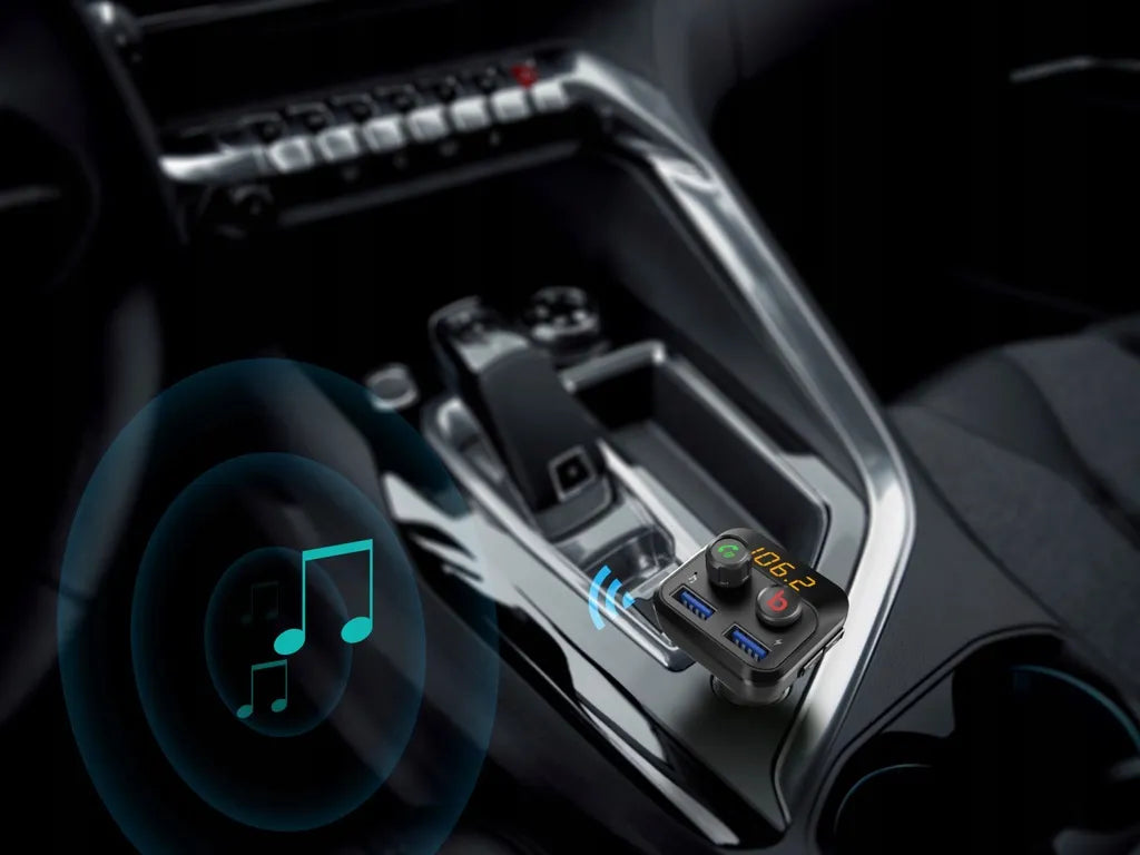 Automobilinis FM Bluetooth siųstuvas BLOW 74-153 su įkrovikliu, galingų bosų funkcija, 2xUSB ir SD kortelės jungtimi 12-24V