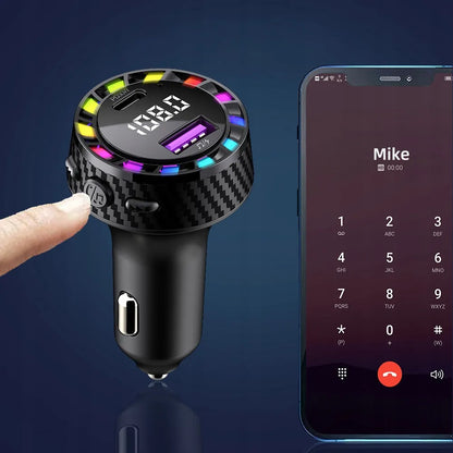 Automobilinis FM Bluetooth siųstuvas, MP3 grotuvas, USB tipo C