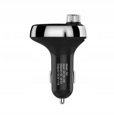 Automobilinis FM moduliatorius T62 su „Bluetooth“, MP3, USB ir „BASS“ įkrovikliu