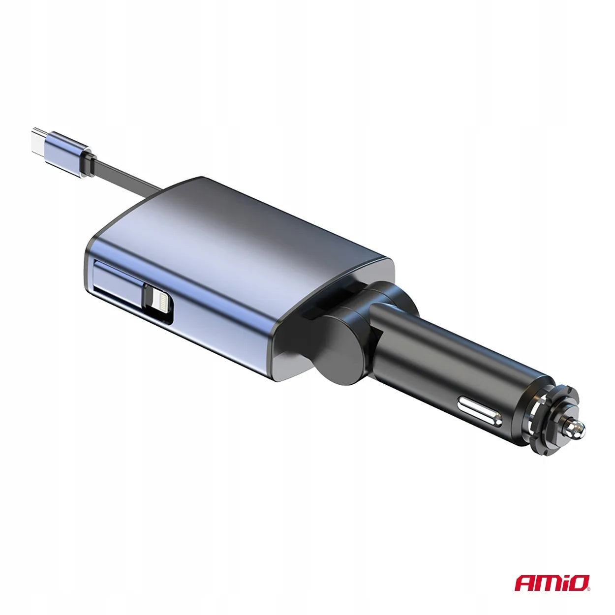 Automobilinis FM siųstuvas 1×USB-A 1×USB-C 12V 24V AMIO-04656