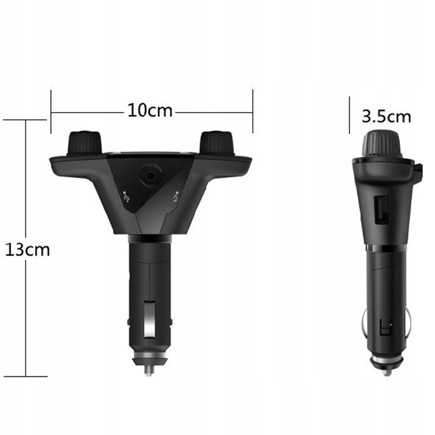 Automobilinis FM siųstuvas „Bluetooth 5.0“ su 2x USB įkrovikliu 8-viename su lanksčia jungtimi