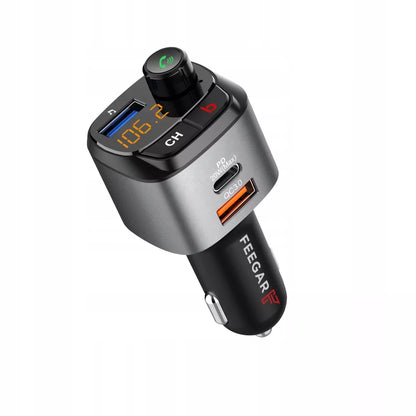 Automobilinis FM siųstuvas „Bluetooth“ Feegar su greituoju įkrovikliu QC 3.0 PD MP3 Audio USB