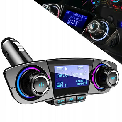 Automobilinis FM siųstuvas „Bluetooth“ su USB adapteriu mobiliajam telefonui