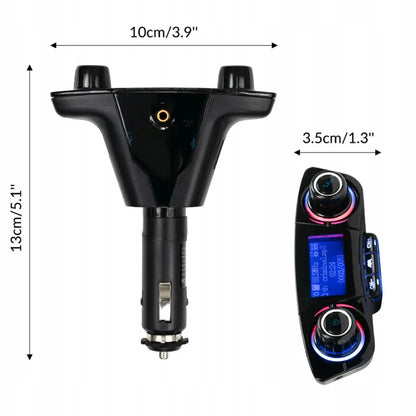 Automobilinis FM siųstuvas „Bluetooth“ su USB adapteriu mobiliajam telefonui