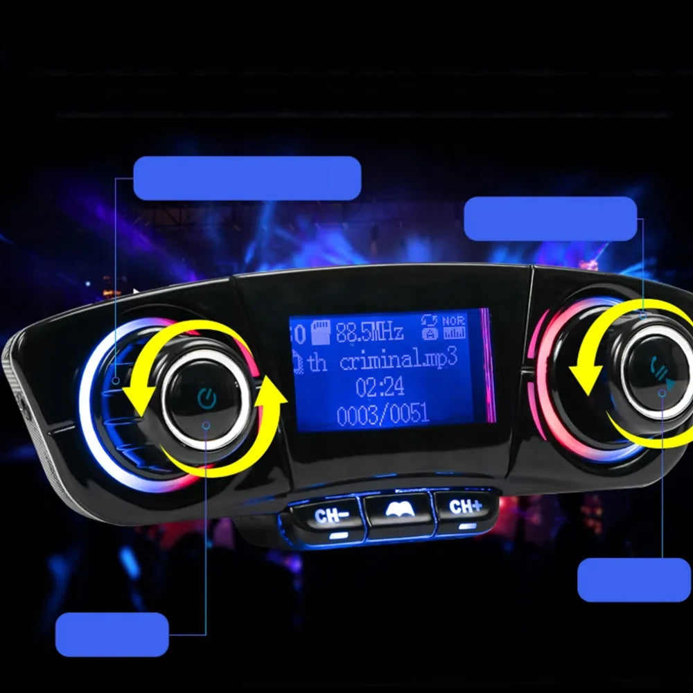 Automobilinis FM siųstuvas „Bluetooth“ su USB adapteriu mobiliajam telefonui