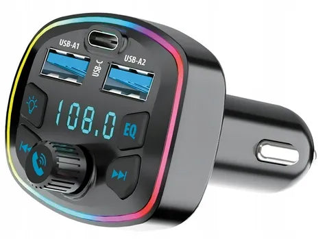 Automobilinis FM siųstuvas su „Bluetooth“ funkcija ir integruotu mikrofonu TR-360