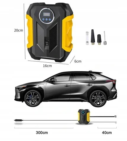 Automobilinis kompresorius 120W 12V LED LCD MBG Line 3650 35L/min + adapteris