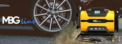 Automobilinis kompresorius 12V 230V, nešiojamas oro siurblys, pūstuvas su žibintuvėliu