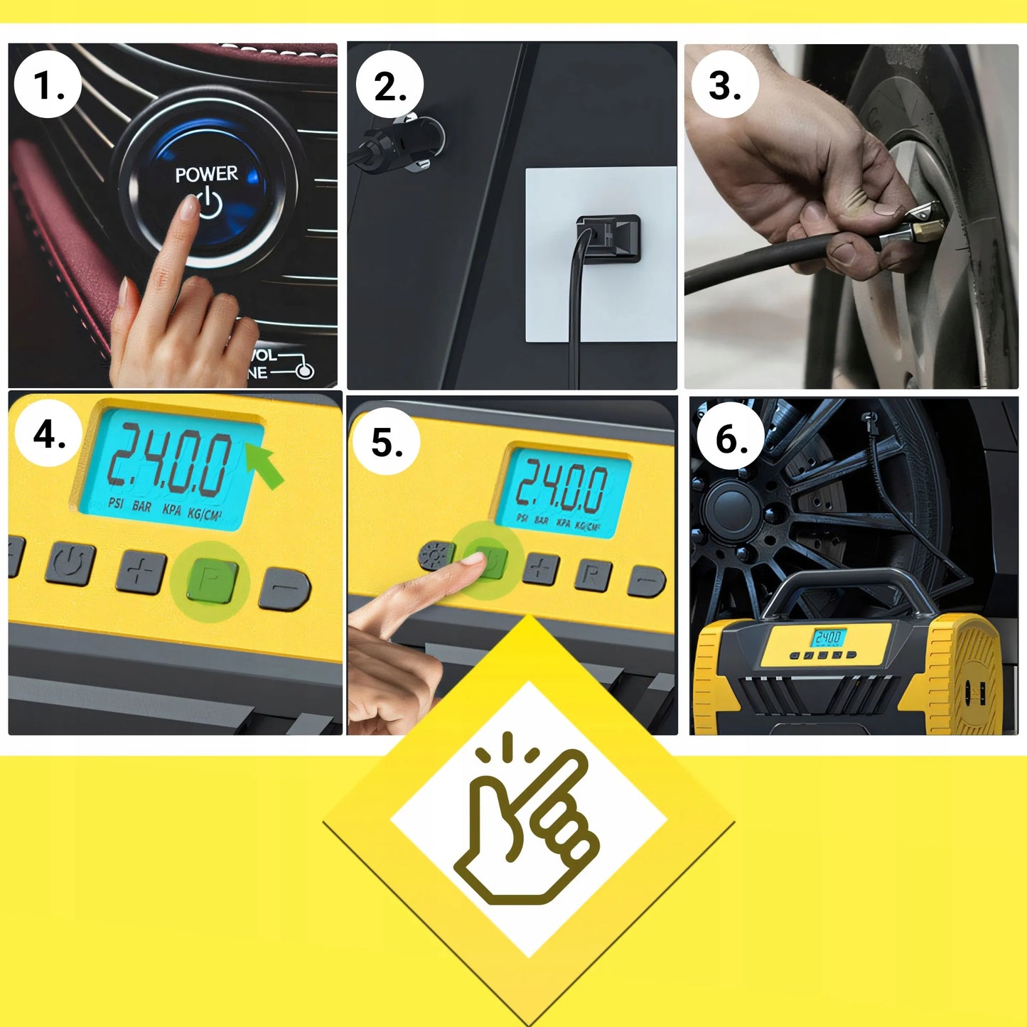 Automobilinis kompresorius 12V 230V nešiojamoji pompa be tepalo HQ oro kompresorius