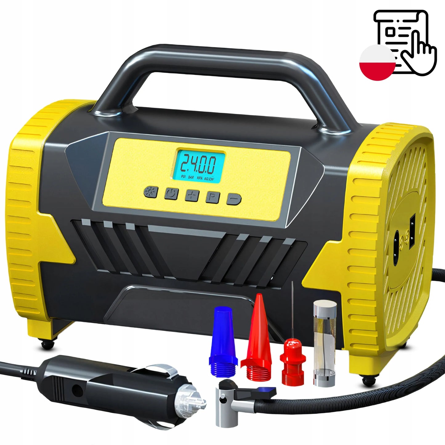 Automobilinis kompresorius 12V 230V nešiojamoji pompa be tepalo HQ oro kompresorius