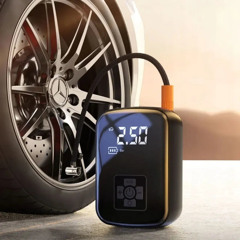 Automobilinis kompresorius 12V LCD elektrinė pompa dviračiams