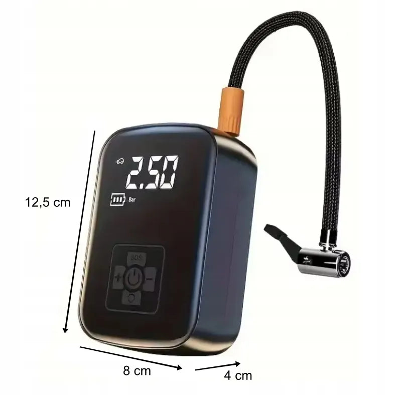 Automobilinis kompresorius 12V LCD elektrinė pompa dviračiams