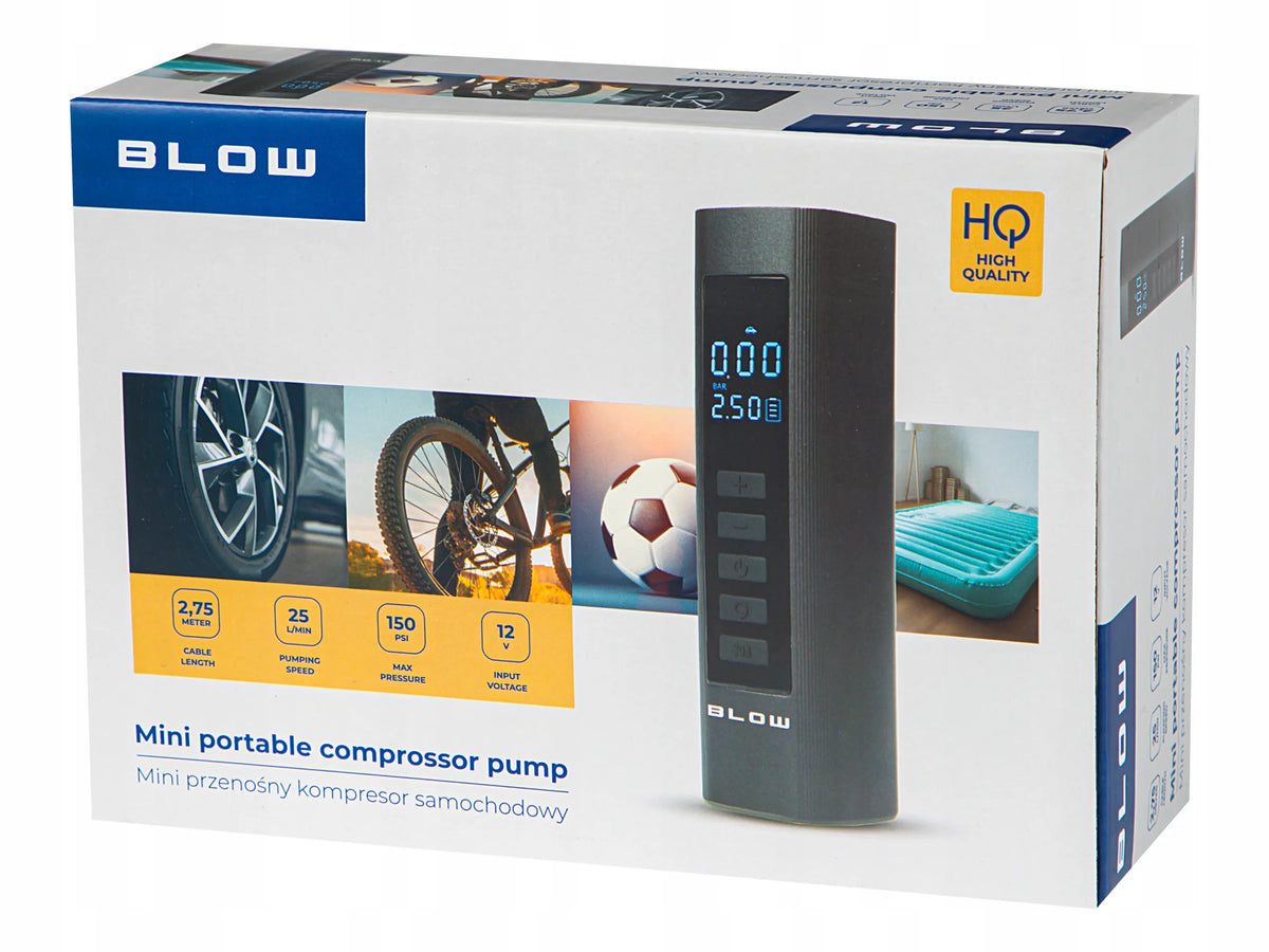 Automobilinis kompresorius BLOW 12V nešiojama elektrinė oro pompa