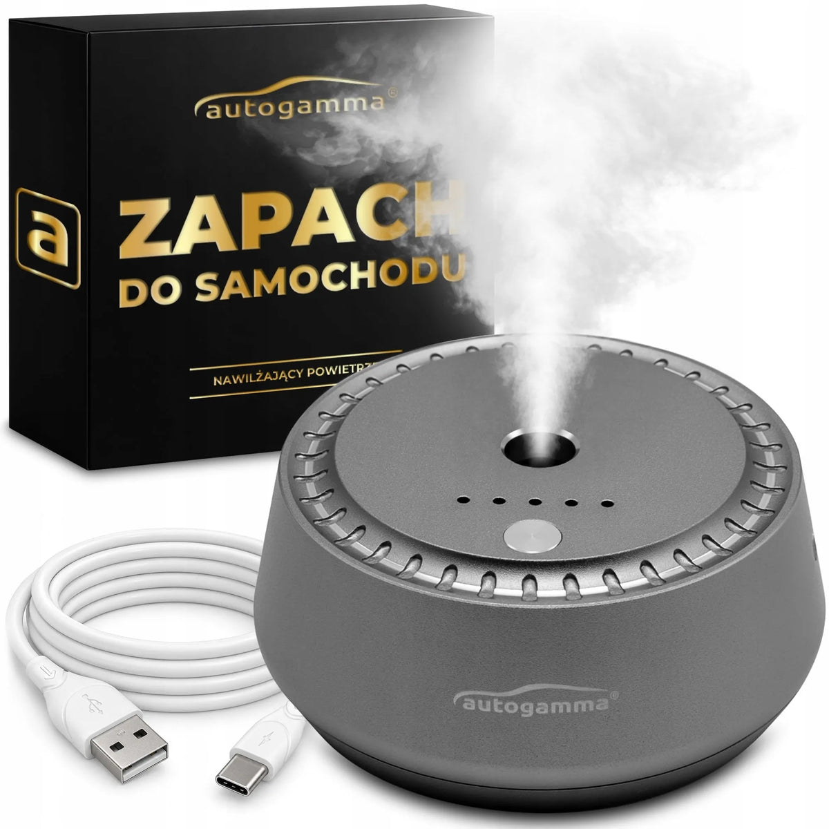 Automobilinis kvapų difuzorius „Auto Gamma“ su USB, drėkintuvu ir aromaterapiniu aliejaus purškikliu