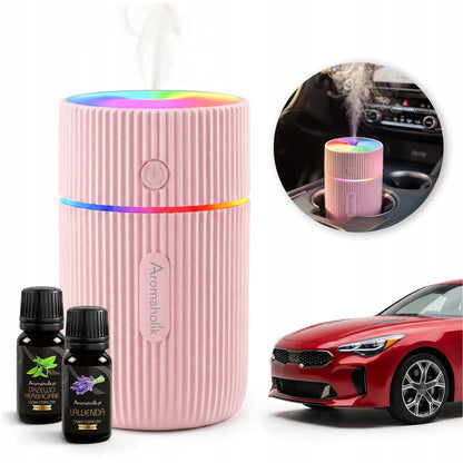 Automobilinis kvapų difuzorius, drėkintuvas, USB, eteriniai aliejai, LED