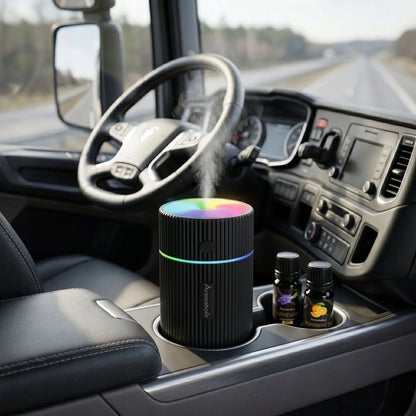 Automobilinis kvapų difuzorius, drėkintuvas, USB, eteriniai aliejai, LED