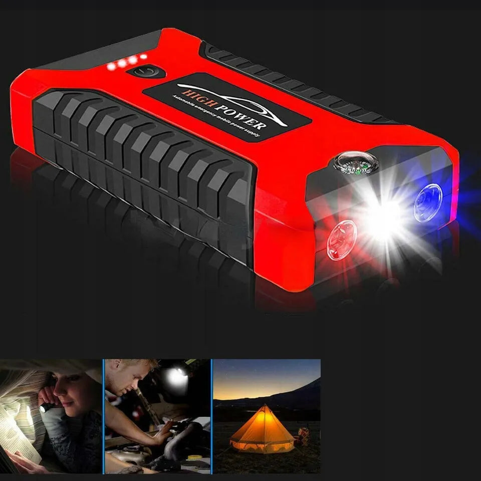 Automobilinis paleidimo įrenginys „Power Bank Jump Starter“, 12 V, LCD ekranas, 99 800 mAh
