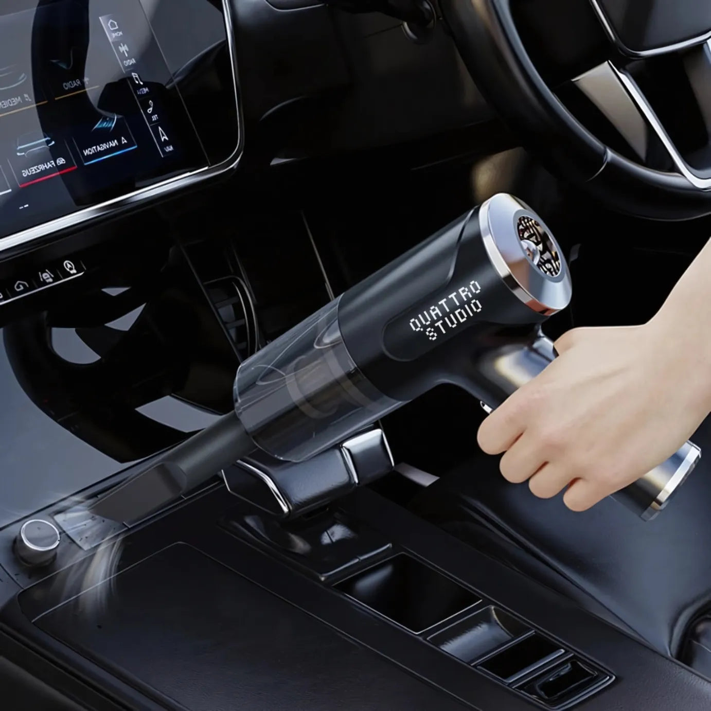 Automobilinis rankinis belaidis dulkių siurblys 120W galingas USB-C 2in1 pūstuvas