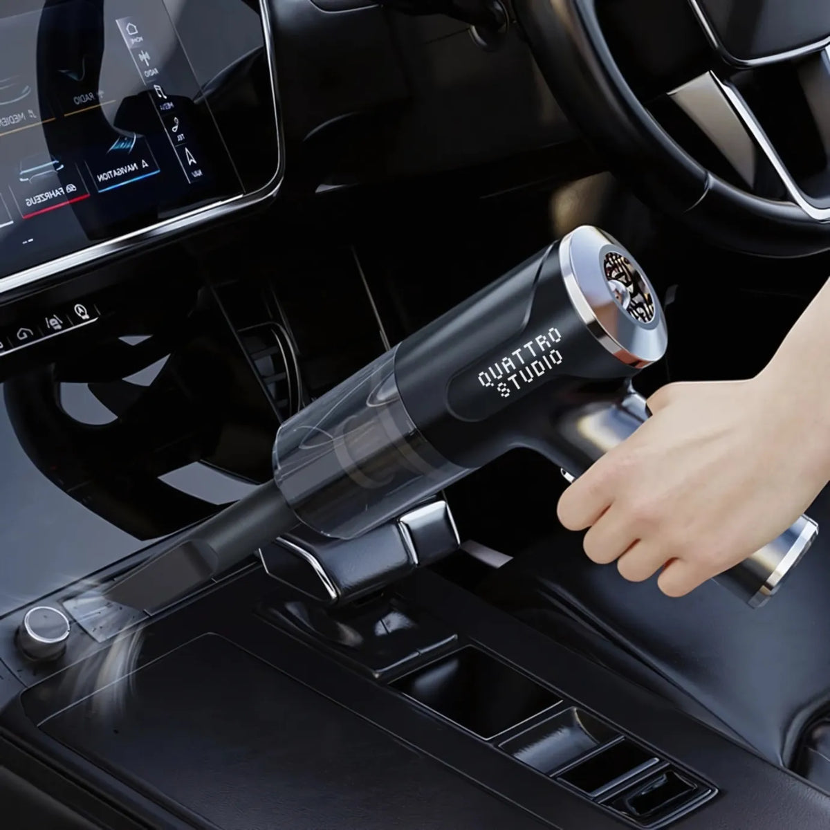 Automobilinis rankinis belaidis dulkių siurblys 120W galingas USB-C 2in1 pūstuvas