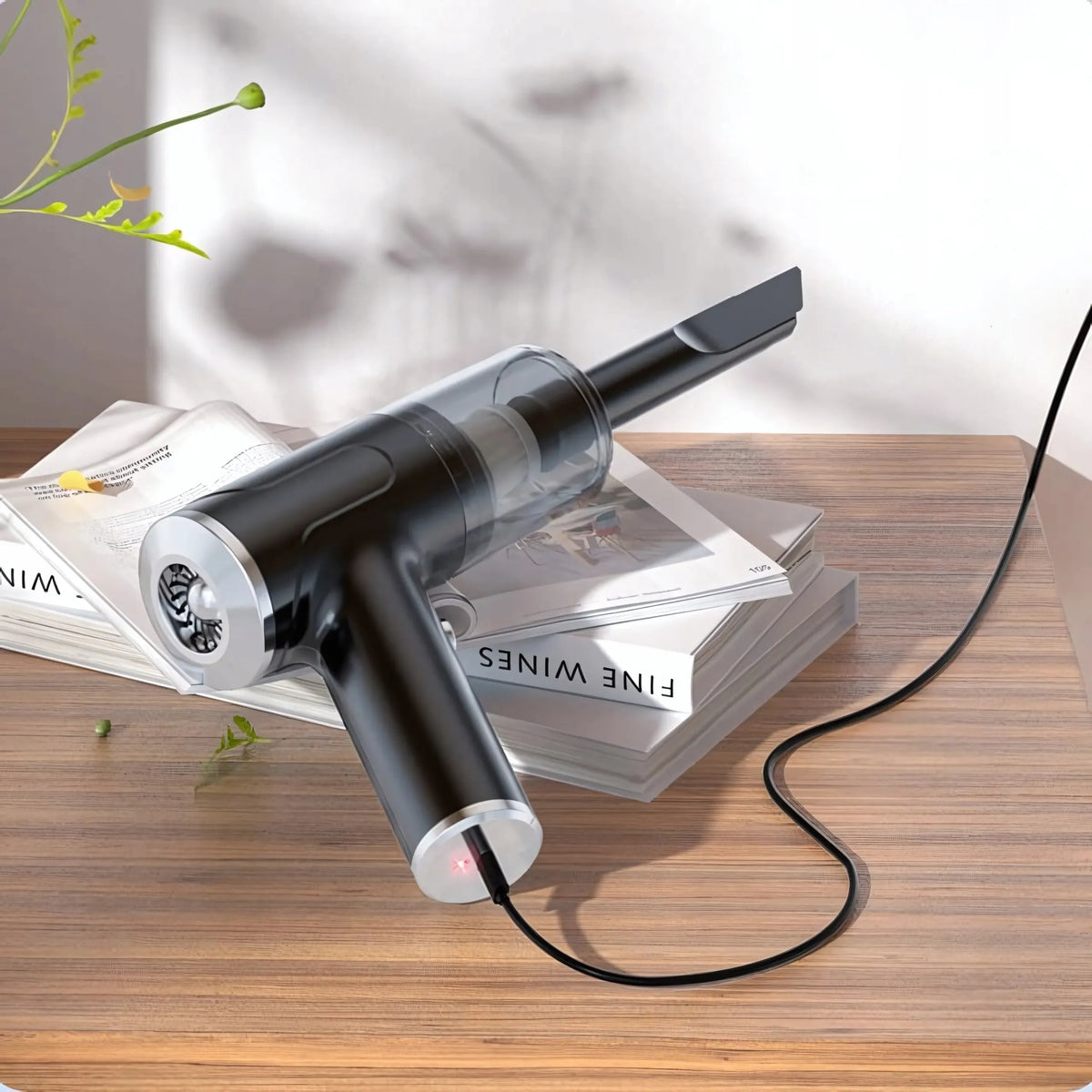 Automobilinis rankinis belaidis dulkių siurblys 120W galingas USB-C 2in1 pūstuvas