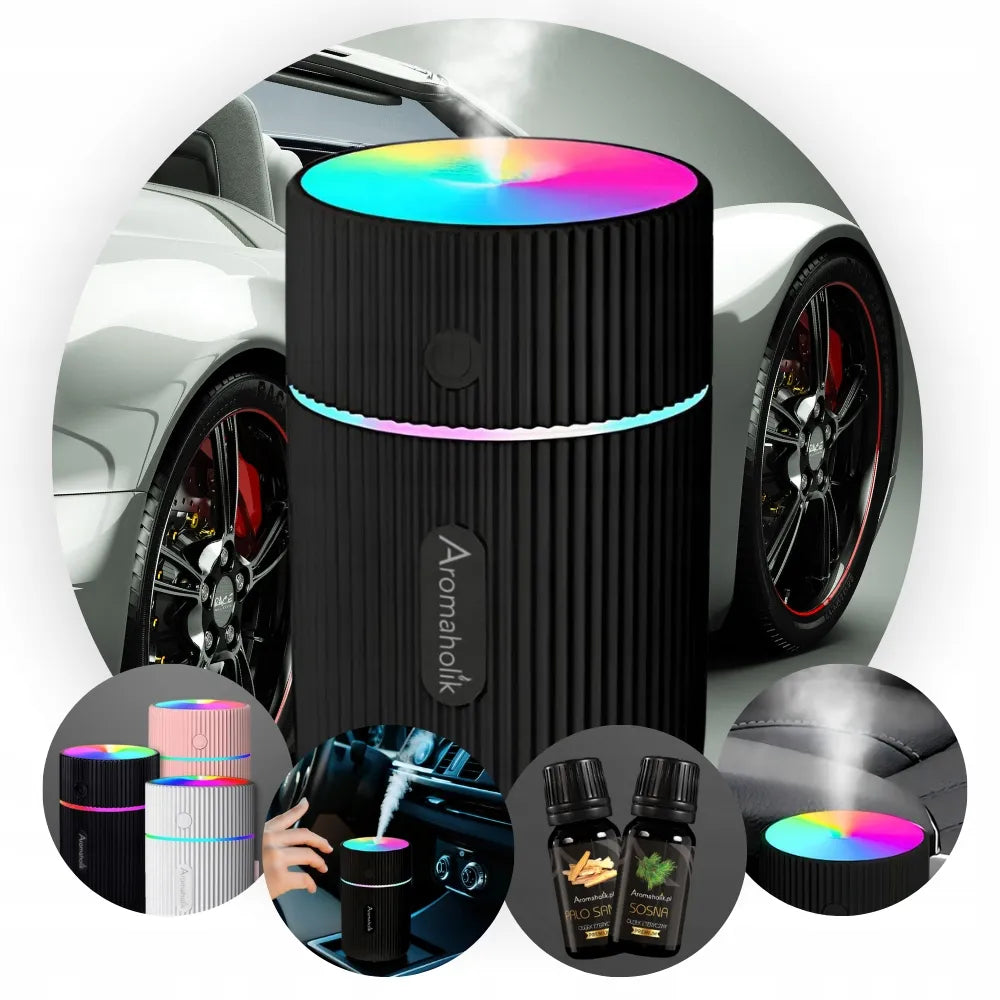 Automobilinis USB LED drėkintuvas – kvapas automobiliui | Aromaterapinis difuzorius