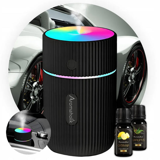 Automobilinis USB LED drėkintuvas – kvapas automobiliui | Aromaterapinis difuzorius