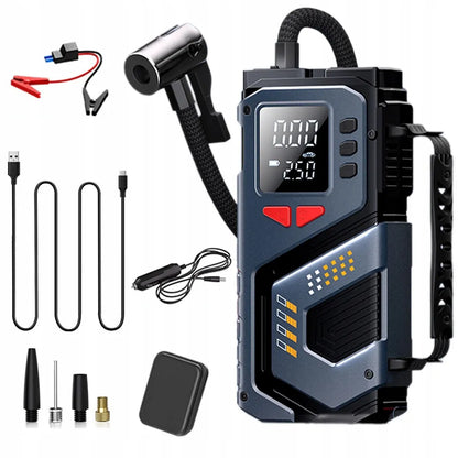 Automobilinis užvedimo įrenginys Booster Jump Starter 8000mAh Powerbank Kompresorius LED