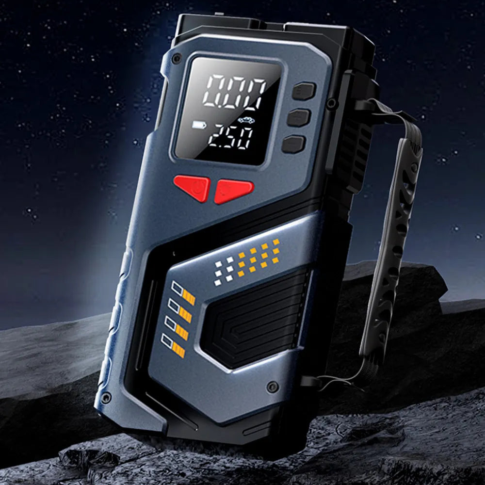 Automobilinis užvedimo įrenginys Booster Jump Starter 8000mAh Powerbank Kompresorius LED