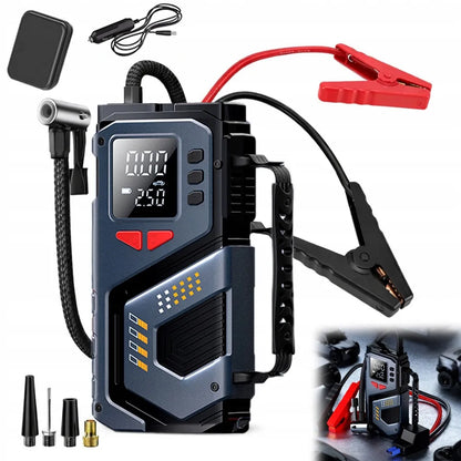 Automobilinis užvedimo įrenginys Booster Jump Starter 8000mAh Powerbank Kompresorius LED