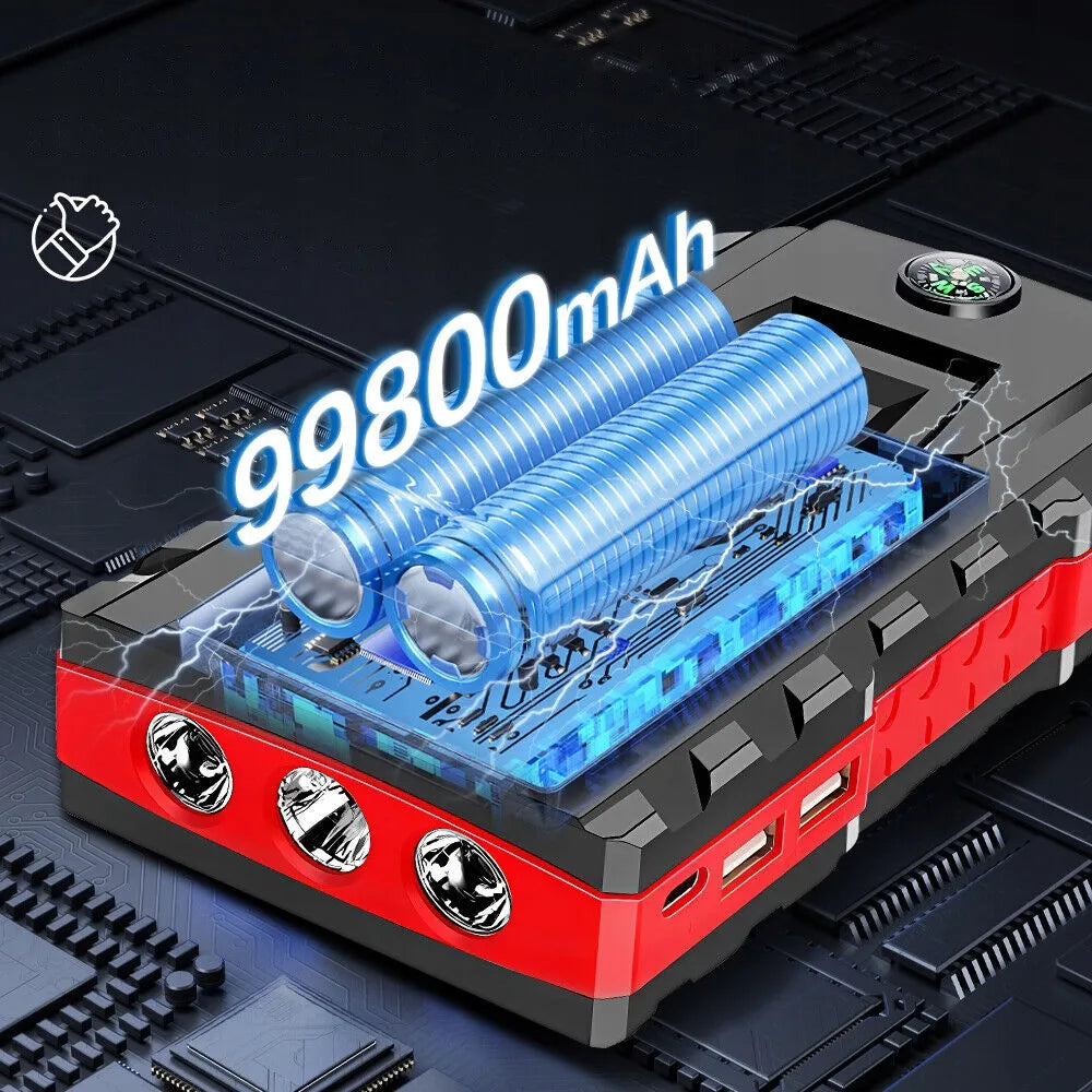 Automobilinis užvedimo įrenginys Jump Starter 12V LCD ekranas 99800mAh