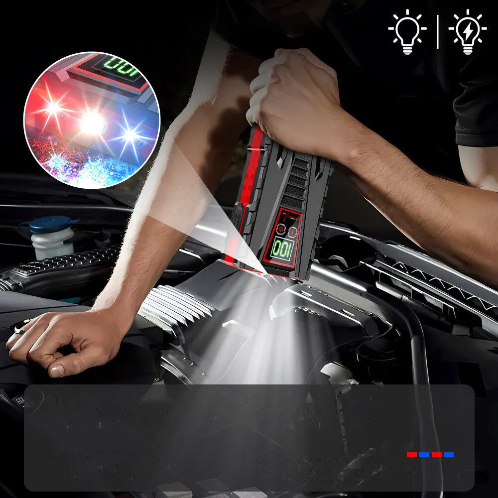 Automobilinis užvedimo įrenginys Jump Starter 12V LCD ekranas 99800mAh