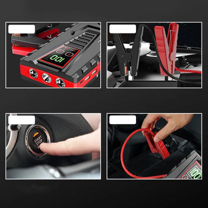 Automobilinis užvedimo įrenginys Jump Starter 12V LCD ekranas 99800mAh