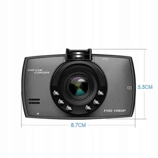 Automobilinis vaizdo registratorius, kamera FULL HD 1080p su LED