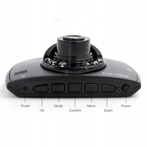 Automobilinis vaizdo registratorius, kamera FULL HD 1080p su LED
