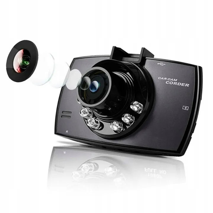 Automobilinis vaizdo registratorius, kamera FULL HD 1080p su LED