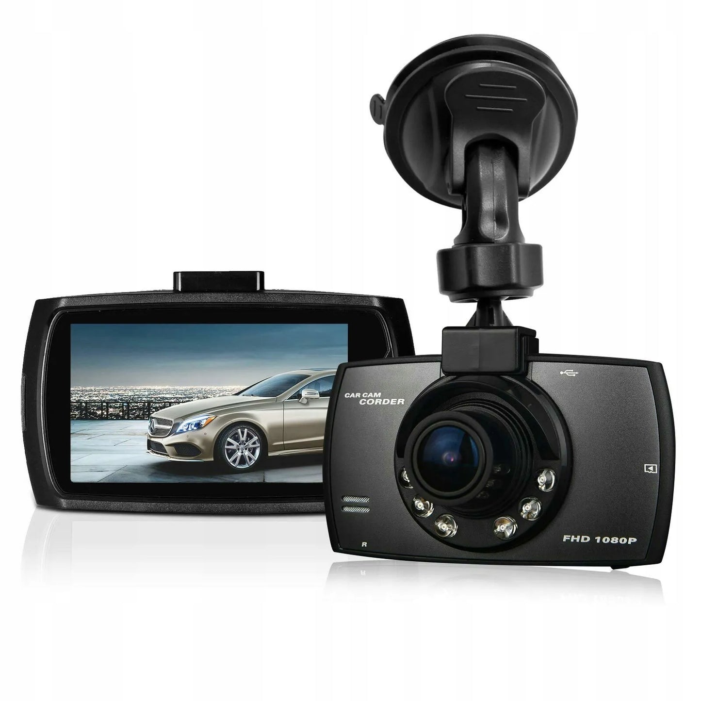 Automobilinis vaizdo registratorius, kamera FULL HD 1080p su LED