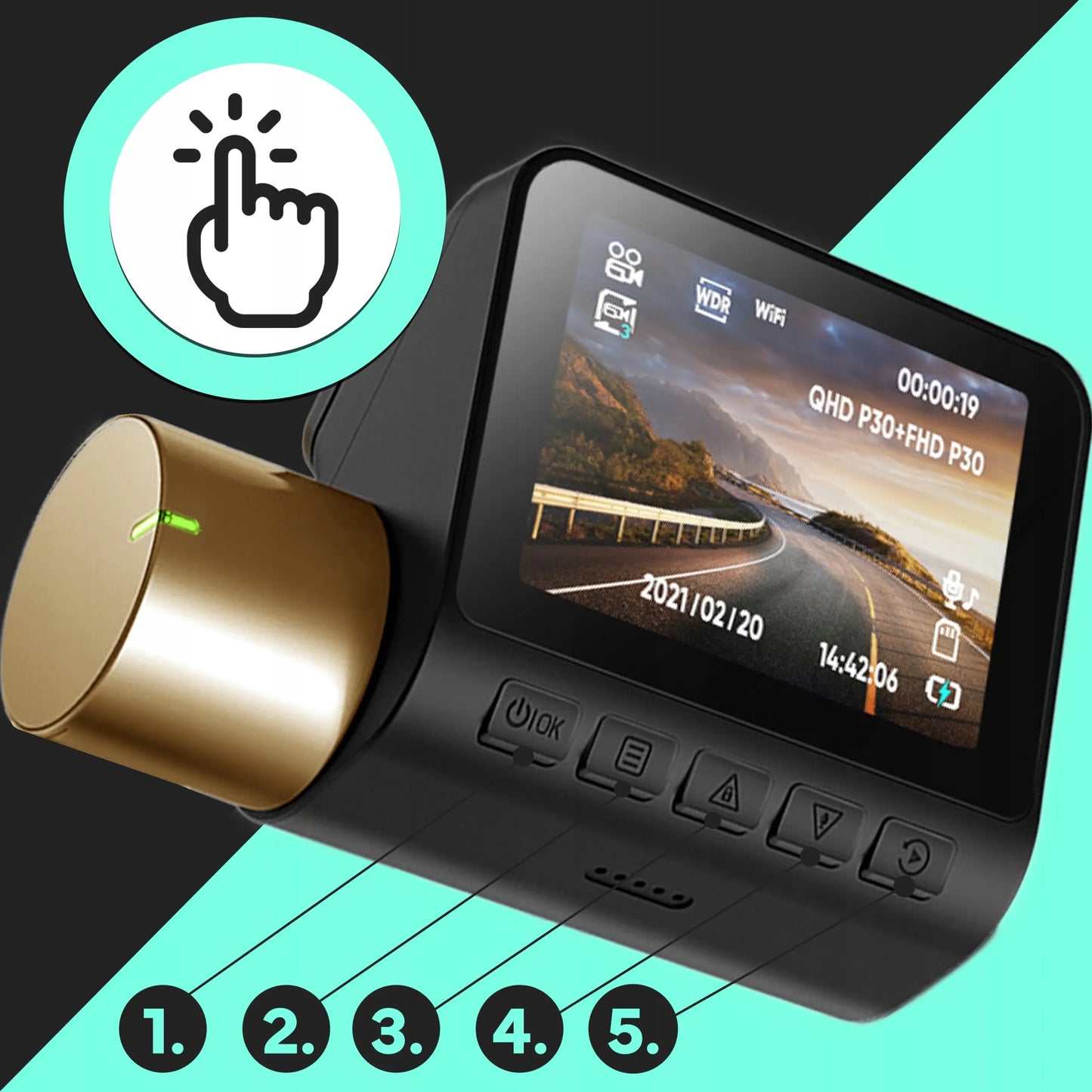 Automobilinis vaizdo registratorius RETOO Full HD su GPS ir G-Sensor