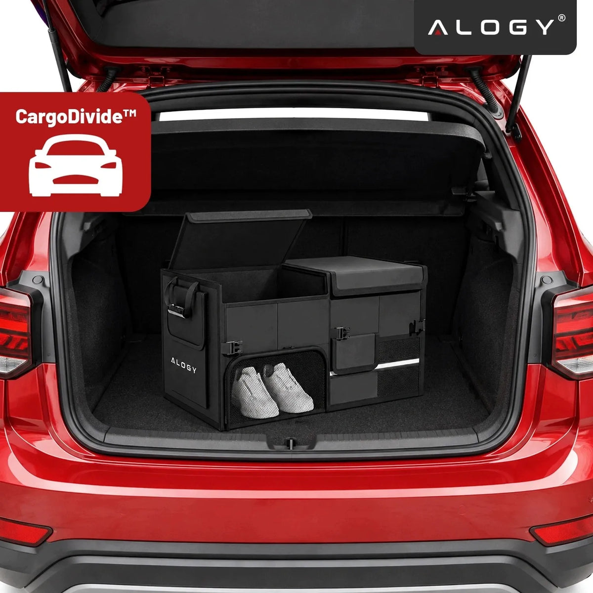 Automobilio bagažinės organizatorius krepšys Alogy 60L sulankstomas
