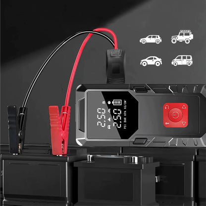 Automobilio paleidimo įrenginys 12 V, „booster“ su oro pompa