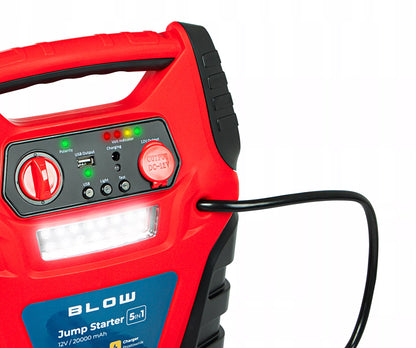 Automobilio užvedėjas / powerbank 5 in 1 – kompresorius ir siurblys automobiliams 12 V, 20000 mAh