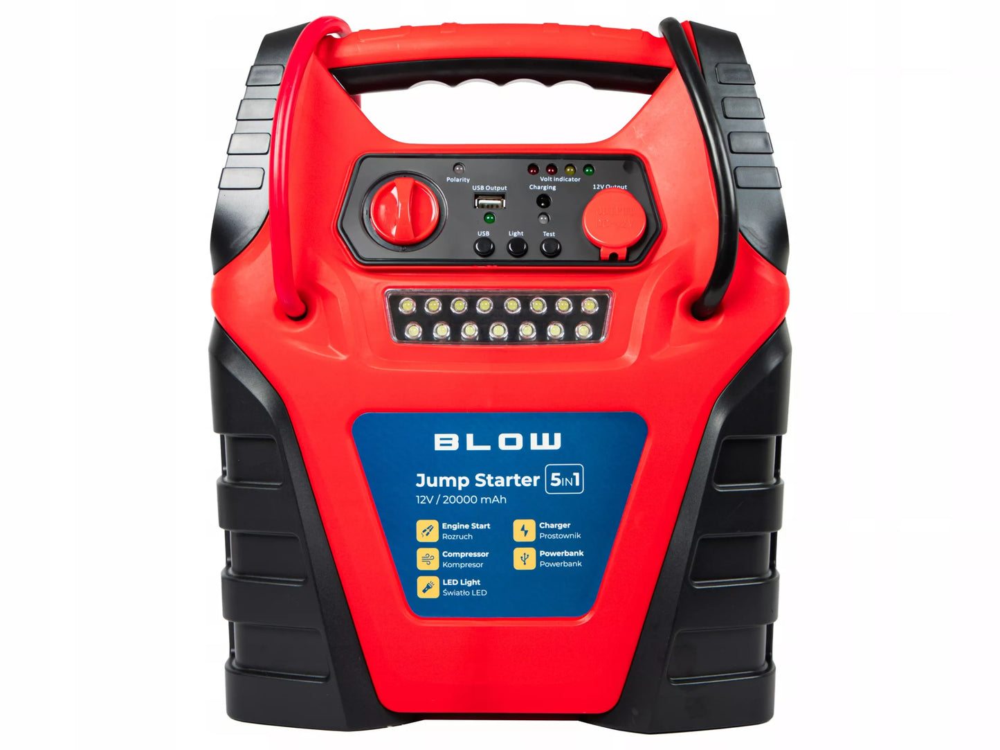 Automobilio užvedėjas / powerbank 5 in 1 – kompresorius ir siurblys automobiliams 12 V, 20000 mAh