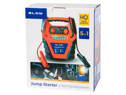 Automobilio užvedėjas / powerbank 5 in 1 – kompresorius ir siurblys automobiliams 12 V, 20000 mAh
